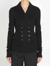 Dolce & Gabbana Dolce&gabbana Women Double-breasted Jacket In Wool Cloth In Black