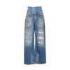 Dolce & Gabbana Wide-leg Trousers With Five Pockets And Belt Loops In Blue