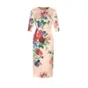 Dolce & Gabbana Women Satin Dress With Iconic Floral Print