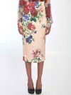 Dolce & Gabbana Longuette Skirt With Floral Print
