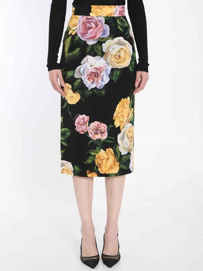 DOLCE & GABBANA DOLCE&GABBANA WOMEN FLORAL PENCIL SKIRT