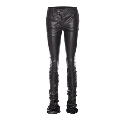 Dolce & Gabbana Dolce&gabbana Women Leather Pants In Black