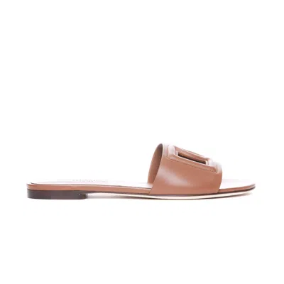 Dolce & Gabbana Dolce&gabbana Women Leather Slide With Dg Logo