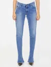 Dolce & Gabbana Logo Plate Bell Bottom Jeans In Blue