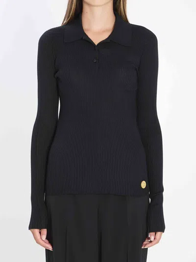 Dolce & Gabbana Dolce&gabbana Women Long-sleeve Polo Shirt In Blue