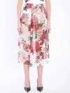 Dolce & Gabbana Longuette Skirt With Rose Print