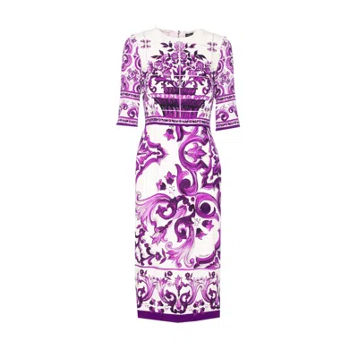 DOLCE & GABBANA DOLCE&GABBANA WOMEN MAIOLICA PRINT DRESS