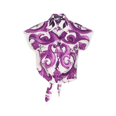 Dolce & Gabbana Dolce&gabbana Women Maiolica Print Shirt In Purple