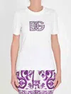 Dolce & Gabbana Majolica Print Dg Logo T-shirt In White