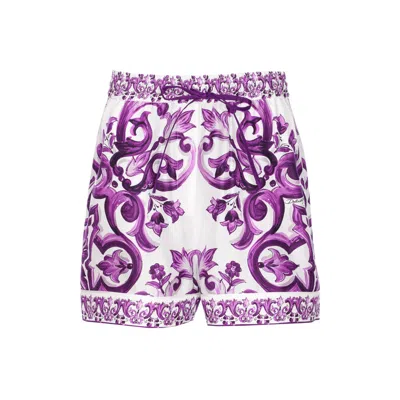 DOLCE & GABBANA DOLCE&GABBANA WOMEN MAJOLICA PRINT SHORTS