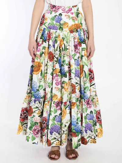 DOLCE & GABBANA DOLCE&GABBANA WOMEN MAXI FLOREAL SKIRT