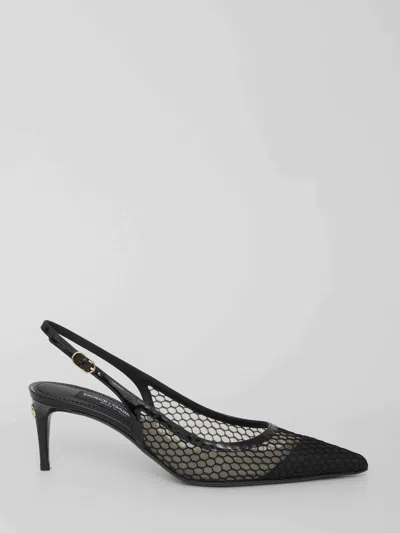 Dolce & Gabbana Dolce&gabbana Women Mesh And Patent Leather Slingback