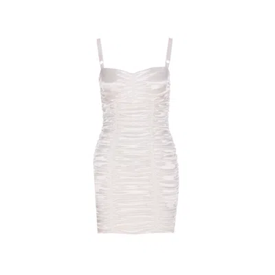 DOLCE & GABBANA DOLCE&GABBANA WOMEN MINI DRAPED SATIN DRESS