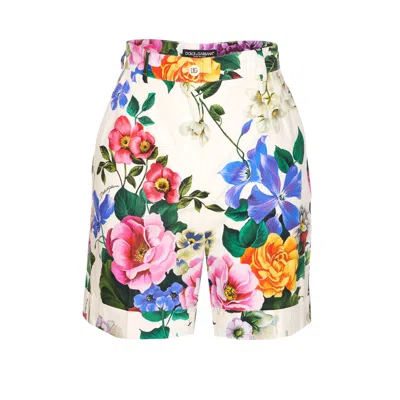 DOLCE & GABBANA DOLCE&GABBANA WOMEN MIX FLOWERS PRINT SHORTS