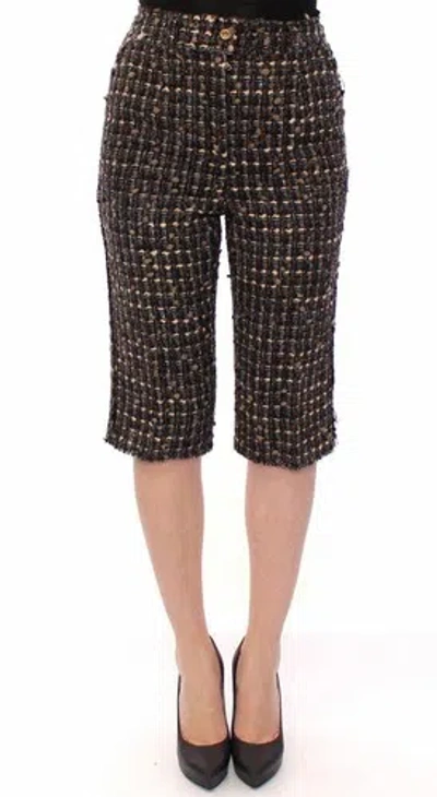 Pre-owned Dolce & Gabbana Dolce&gabbana Women Multicolor Shorts Wool Blend Pockets Formal Bermuda Pants