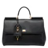 Dolce & Gabbana Black Handbag With Padlock Detail And Adjustable And Removable Shoulder Strap In Black