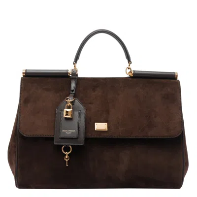 Dolce & Gabbana Dolce&gabbana Women My Sicily Suede Handbag In Brown