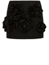Dolce & Gabbana Ottoman Miniskirt With Flowers In Black