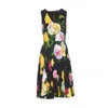 Dolce & Gabbana Peony And Rose-print Cady Midi Dress With Circle Skirt