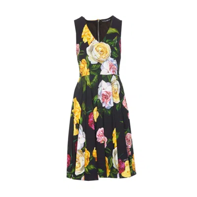 DOLCE & GABBANA DOLCE&GABBANA WOMEN PEONY AND ROSES PRINT SHIRT DRESS