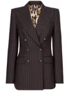 Dolce & Gabbana Dolce&gabbana Women Pinstriped Wool Jacket In Brown