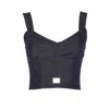 Dolce & Gabbana Dolce&gabbana Women Plaque Logo Denim Corset Top