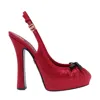 Dolce & Gabbana Satin Pumps With Platform Sole And Bow Detail