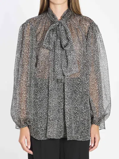 DOLCE & GABBANA DOLCE&GABBANA WOMEN SILK CHIFFON BLOUSE