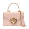 Dolce & Gabbana Devotion Small Leather Handbag In Pink