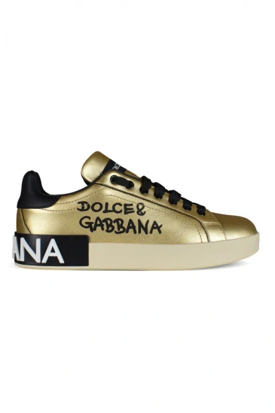 Dolce & Gabbana Dolce&gabbana Women Sneakers Portofino In Gold