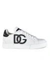 Dolce & Gabbana Dg Logo Patch Leather Sneaker In White