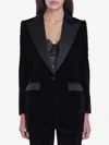 Dolce & Gabbana Velvet Tuxedo Tailored Jacket In Black