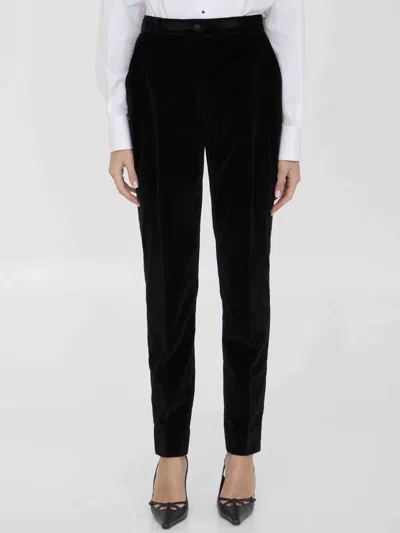 DOLCE & GABBANA DOLCE&GABBANA WOMEN VELVET TUXEDO PANTS