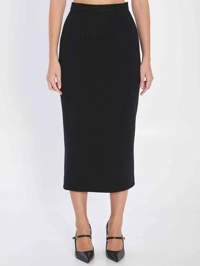 Dolce & Gabbana Wool Pencil Skirt In Black