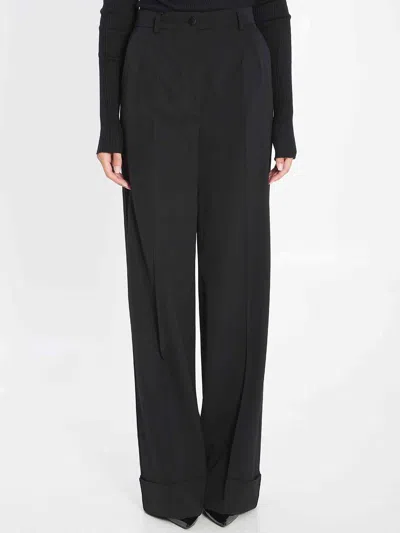 Dolce & Gabbana Dolce&gabbana Women Wool Trousers In Black