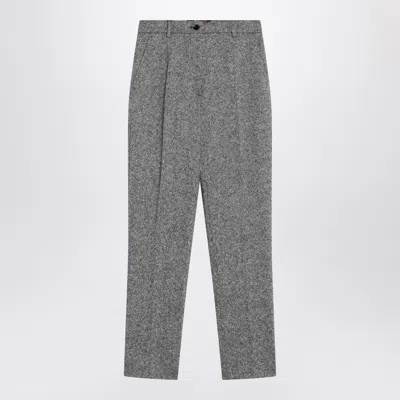 DOLCE & GABBANA DOLCE&GABBANA WOOL BLEND DOTTED TROUSERS