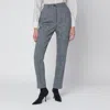 Dolce & Gabbana Virgin Wool Jacquard Slim Trousers In Gray
