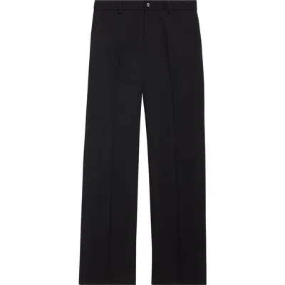 Dolce & Gabbana Dolce&gabbana Wool Stretch Twill Wide Leg Pants In N0000 Nero