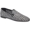 Dolce & Gabbana Formale Woven Leather Loafers In Bianco/nero