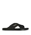 Dolce & Gabbana Black Logo Sandals In Animal Print