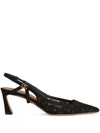 Dolce & Gabbana Leopard-design Lace Slingbacks With Fusible Rhinestones