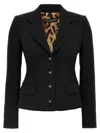 Dolce & Gabbana Structured Wool Blazer With Buttoned Cuffs In Black