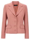 Dolce & Gabbana Single-breasted Pink Wool Jacket In Pink