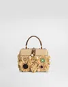 Dolce & Gabbana Dolce Box Crochet Handbag With Embroidery In Multicolor