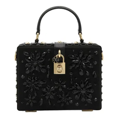 Dolce & Gabbana Dolce Box Embellished Tote Bag In Black
