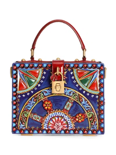Dolce & Gabbana Dolce Box Handbag In Carretto Resin In Blue