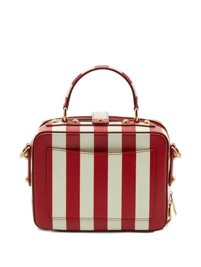 Pre-owned Dolce & Gabbana Dolce Box Striped Handbag In Red