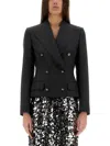 Dolce & Gabbana Dolce Double-breasted Jacket With Dg Logo Buttons In Grey