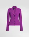 Dolce & Gabbana Virgin Wool Double Crêpe Blazer In Purple
