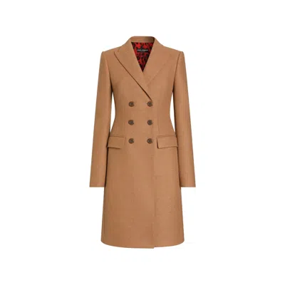 Dolce & Gabbana Dolce Double-breasted Wool Coat In Brown